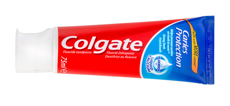Colgate tooth paste on transparent background