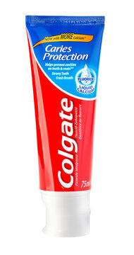 Colgate tooth paste on transparent background
