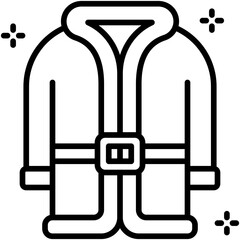 Santa coat icon, Christmas related vector illustration