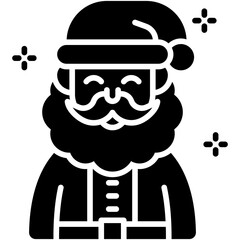 Santa Claus icon, Christmas related vector illustration