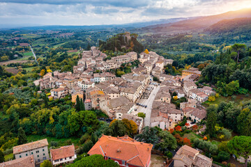 Cetona, Travel in Tuscany, Italy. Magnificent view of the ancient hilltop village of Cetona, Siena, Italy.