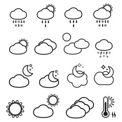 Modern weather icons. Flat vector illustration for Web, print, and Mobile App