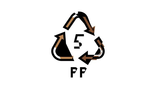 pp recycling plastic product color icon animation