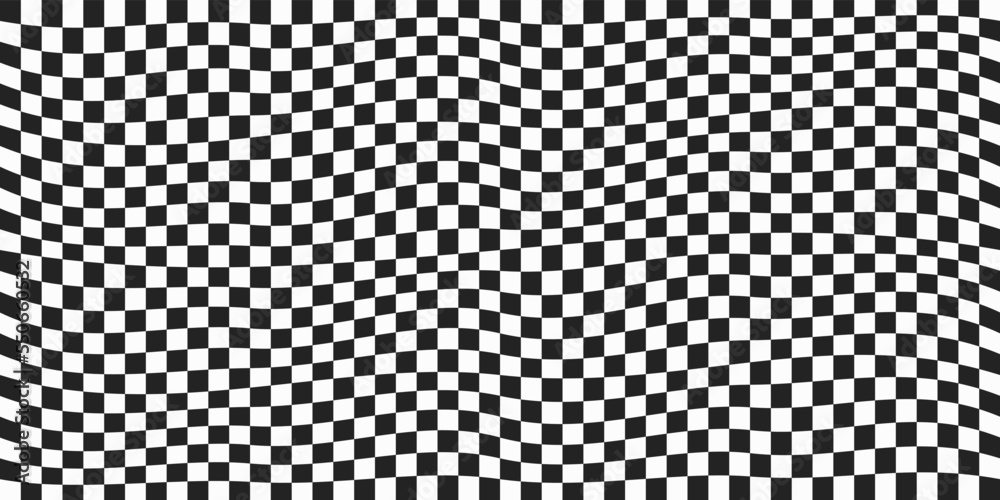 Poster Vector seamless pattern of racing flag and checkered cells. The pattern is simple chess, like a racing flag. Vector checker pattern for interior or print.