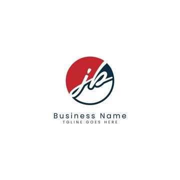 J B JB Initial letter handwritten and signature vector image template in round shape logo