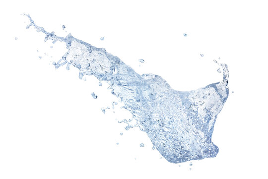 Flying water splash close up. Png isolated with transparency