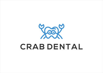 crab dental logo design vector