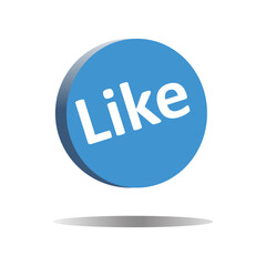 3d like social network icon. Isolate white background.