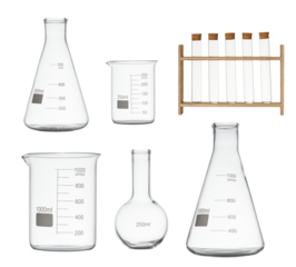Laboratory glassware set Isolated