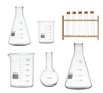 Laboratory glassware set Isolated