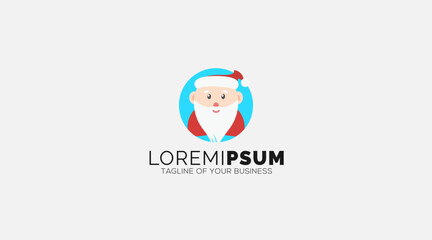 Christmas Old men Logo design illustration