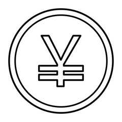Japanese Yen Or Chinese Yuan Currency Icon In Line Style