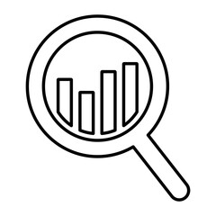 Data Analytics Search Business Money Icon In Line Style
