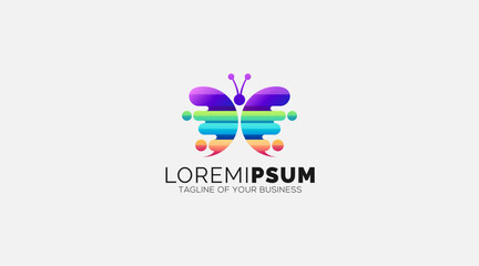 Unique and gradient Butterfly Logo design vector