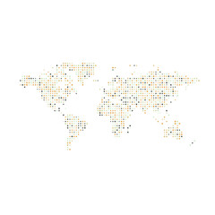 World 1 Silhouette Pixelated pattern map illustration