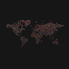 World 1 Silhouette Pixelated pattern map illustration