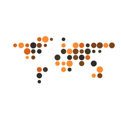 World 1 Silhouette Pixelated pattern map illustration