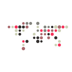Fototapeta premium World 1 Silhouette Pixelated pattern map illustration