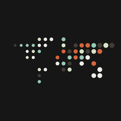 World 1 Silhouette Pixelated pattern map illustration