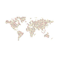 Fototapeta premium World 1 Silhouette Pixelated pattern map illustration