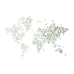 Fototapeta premium World 2 Silhouette Pixelated pattern map illustration