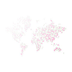 World 2 Silhouette Pixelated pattern map illustration