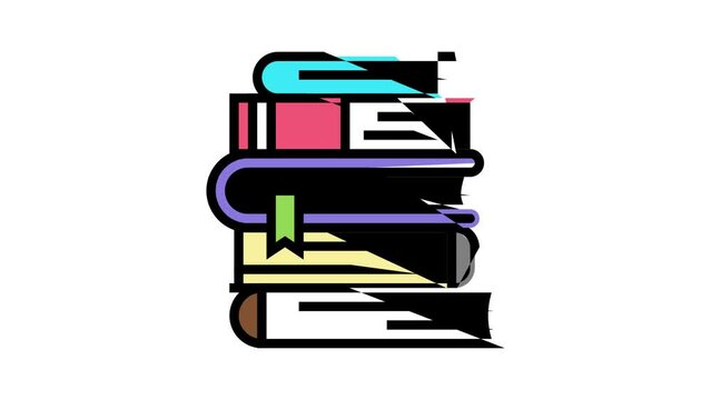 pile books color icon animation