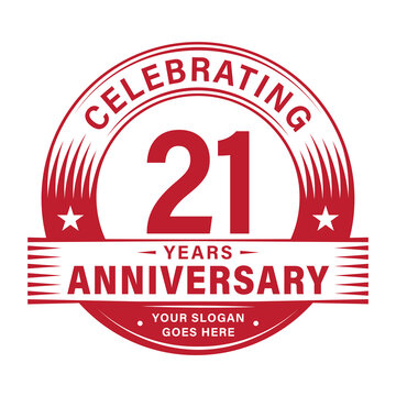 21 years anniversary celebration design template. 21st logo. Vector and illustrations.
