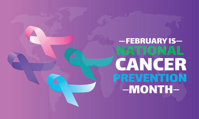 February is National Cancer Prevention Month Vector illustration 