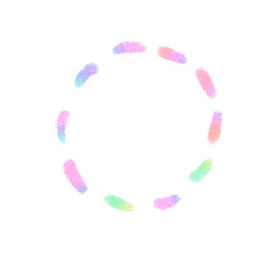 Rainbow line Circles, signs and symbols, Hand drawn in doodle style.