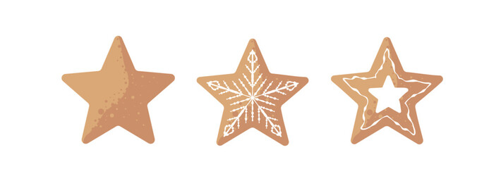 Obraz premium christmas gingerbread, stars - vector illustration