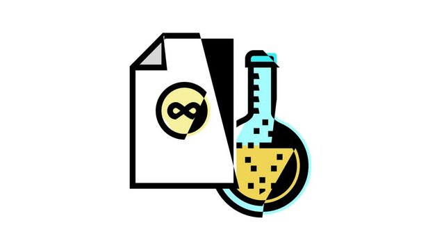 acid-free paper sheet color icon animation