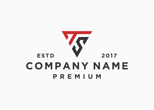 initial letter ts or st logo design vector illustration template