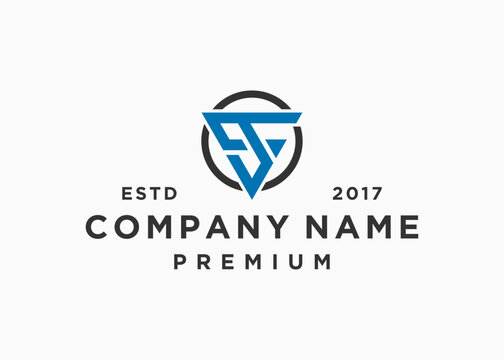 initial letter ts or st logo design vector illustration template