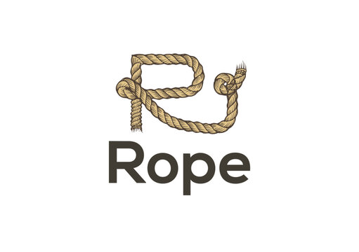 Rope logo concept, realistic rope texture