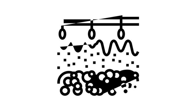 skin human organ line icon animation