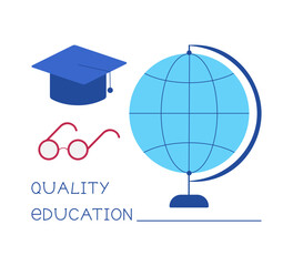 Symbol international education graduation hat, student glasses