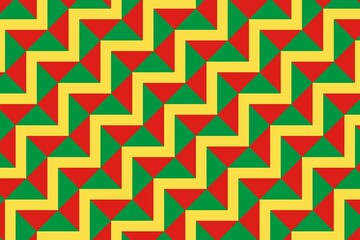 Geometric pattern in the colors of the national flag of Republic of the Congo. The colors of Republic of the Congo.
