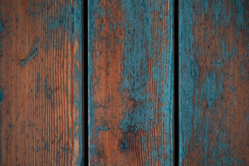 Background with old designed wooden boards closeup.