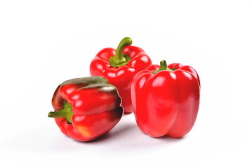 Red bell pepper on a white background,