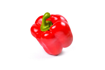 Red bell pepper on a white background,  selective focus