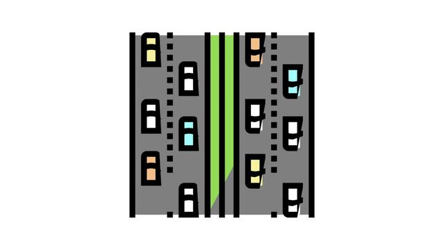 highway road color icon animation