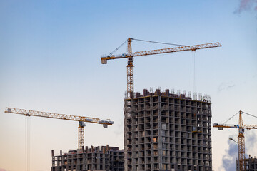 Moscow, Russia - November 16, 2022: construction of a residential complex