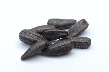 Sunflower seeds isolated on white background 