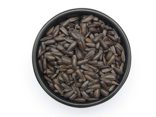 Sunflower seeds in a bowl isolated on white background 