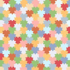Puzzles. Abstract multicolored hexagonal background. Vector illustration