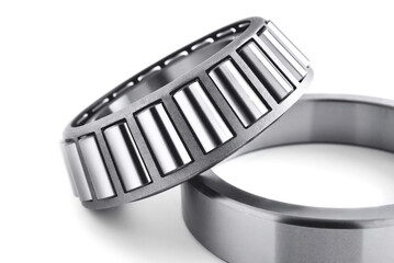 roller bearing close-up on a white background, part of the element, selective focus
