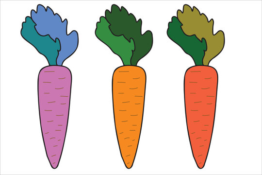 
The picture is packed with colorful carrots, it is intended for cards, fabric printing, posters and you can use it in different cases.