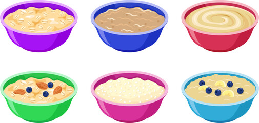 vector morning breakfast porridge in a bowl
