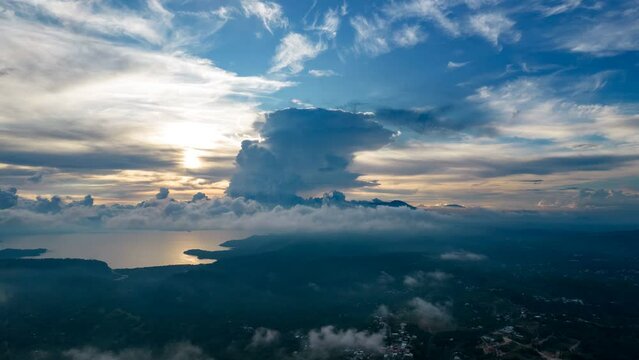 Hyperlapse, atardecer, laguna de ilopango